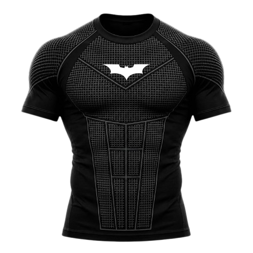 BATMAN COMPRESSION T-SHIRT BLACK (WHITE LOGO)