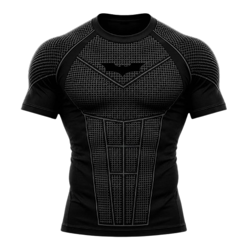 BATMAN COMPRESSION T-SHIRT BLACK (BLACK LOGO)